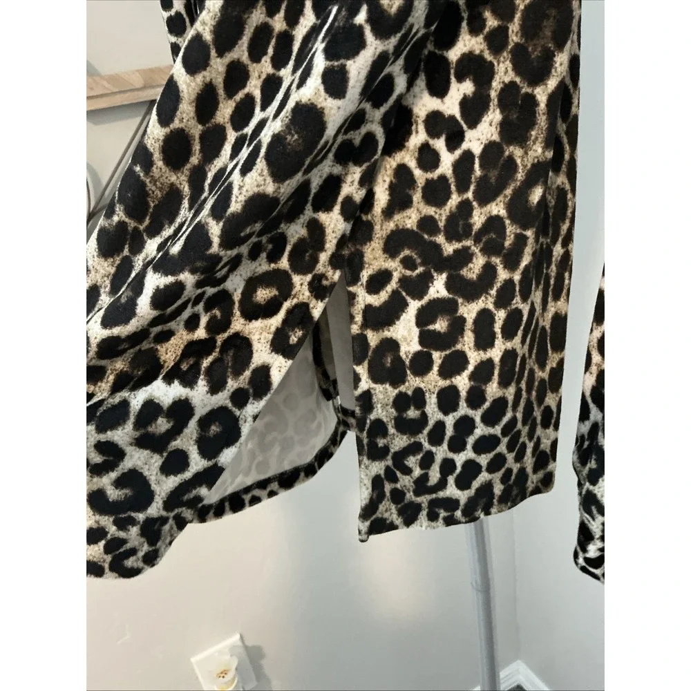 Michael Kors Women's Cold Shoulder Cheetah Print Tunic‎ Sz S $98